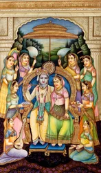Radha Krishna in Miniature Painting on Ivory
