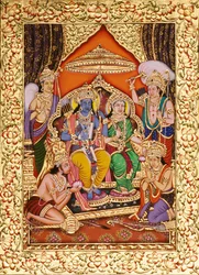 Ram Darbar with Golden Embossing