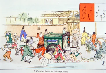 A Crowded Street at Hei-an (Kyoto)
