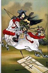 Tomoe, a brave woman warrior of Japan during the Genji and Heishi periods