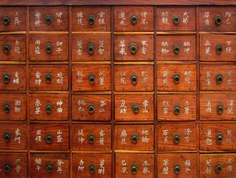 Detail of a wooden medical furniture, Joseon period, Korea, Kim Chong-hak Collection. Photography, Seoul National Museum, Republic of Korea, 2006.