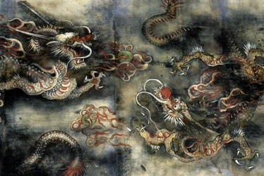 Dragons, Decoration of the Buddhist Temple of Pongwon, Seoul, Korea