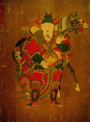 Messenger of Hell with Horse, painting on a hemp scroll, Joseon period (Choseon, Choson) (1392-1910), Korea. National Museum, Seoul, Republic of Korea