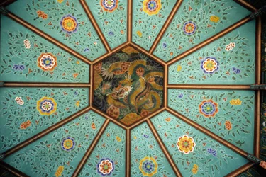 The ceiling of the temple of Naksansa in Korea depicting a dragon.