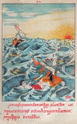 Mahajanaka Jataka (engraving, ca. 1910)