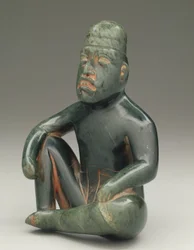 Seated Figure with Upraised Knee, Highland Olmec, San Martin Texmelucan