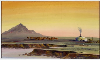 Camel Herd and Yurt, Mongolia