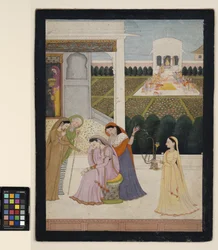 A Lady Disconsolate, While the Others Play Holi, c.1790