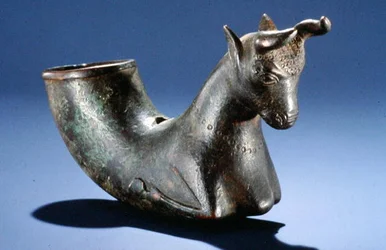 Bull with folded legs, c.550-330 BC