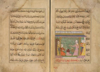 Sultan Ghiyath al-Din supervises the preparation of medicines
