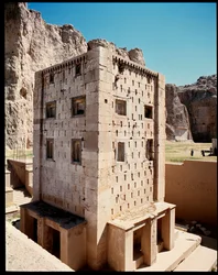 View of the Necropolis and the tombs belonging to Achaemenid kings, and the Cube of Zoroaster