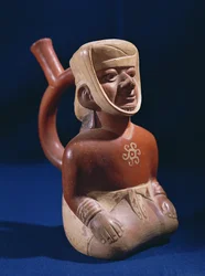 Vase in the form of a kneeling woman, Mochica, 200-800AD