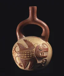 Vase with fish design, Mochica, 200-800AD