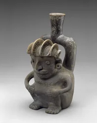 Vessel with a Seated Man, Cupisnique