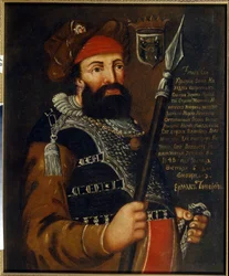 Portrait of the Cossack leader, conqueror and explorer of Siberia, Yermak Timofeyevich (born between 1532 and 1542-1585).