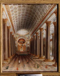 View of the interior of the Kazan Cathedral in St Petersburg