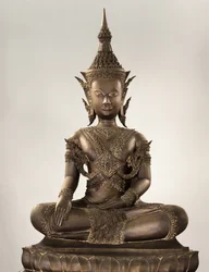 Life size Buddha in royal attire