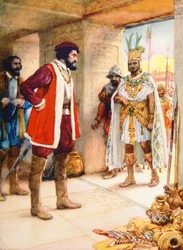 Hernan Cortes makes Montezuma a hostage in 1519