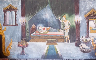 Fresco Depicting a Scene from the Life of Buddha, Wat Phra That Doi Suthep Temple