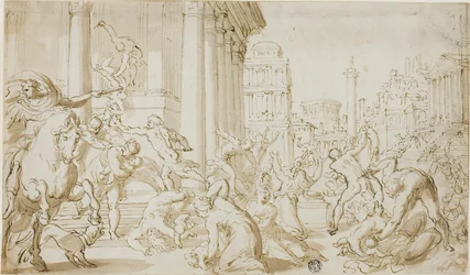 Massacre of the Innocents (recto); Figure Sketches (verso)