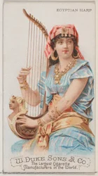 Egyptian Harp, from the Musical Instruments series N82 for Duke brand cigarettes, 1888