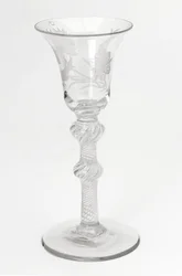 Engraved Jacobite Airtwist Drinking Glass