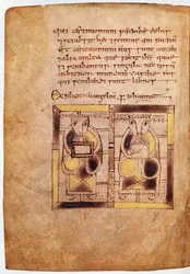 Two figures of clerics from St. John