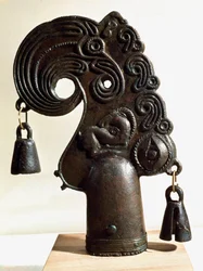 Scythian art: Bronze spearhead decorated with a fantastic animal. From Ulski (Kuban), North Caucasus in Russia, 4th century BC. Hermitage Museum, Saint Petersburg