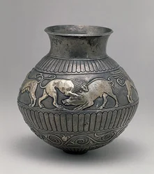 Vase Decorated with a Frieze Representing a Lion Attacking a Boar