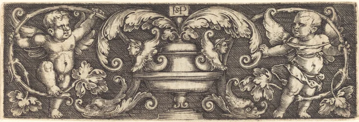 Ornament with a Vase between Two Genii