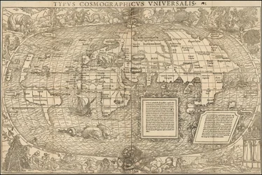 1537 Map of the World by Sebastian Munster