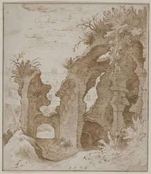 Part of the Interior of the Colosseum in Rome