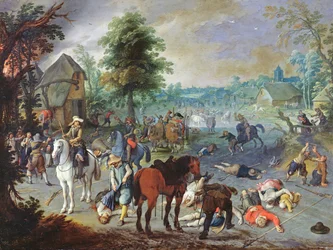 Pillage Scene in a Village