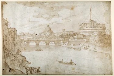 Tiber View Looking Toward St Peter