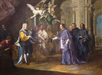 The meeting between Cardinal Felipe Chigi Zondadari and Philip V, King of Spain