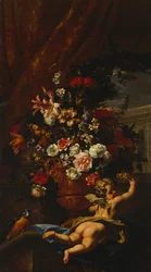 Cupid and Flowers