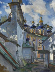 View of the Pskovo-Pechersky Monastery
