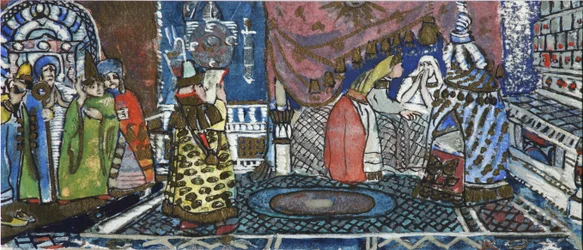 Illustration for the Fairy Tale of the Tsar Saltan by A. Pushkin