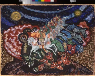 Design of Curtain for the Theatre Play Triumph of the States by A Bobrishchev-Pushkin