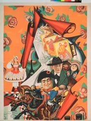 Design of a Theatre Poster for the Troupe of Nikita Baliev 