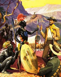 Unidentified African Settlers Meet the Natives