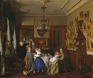 The Contest for the Bouquet: The Family of Robert Gordon in Their New York Dining-Room
