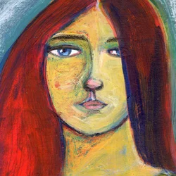 Serene Red-Haired Woman