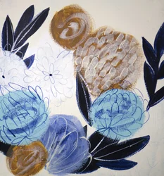 Abstract Blue Florals