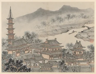 Twelve Views of Tiger Hill, Suzhou: The Thousand Buddha Hall and the Pagoda