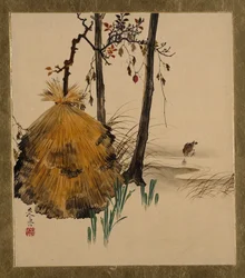 Snow Shelter for a Tree with Sparrow