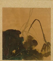 Leaf from Album of Seasonal Themes: Brush, Holder, and Leaves, 1847