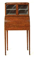 Amboyna-Wood Writing Cabinet