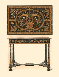 Table inlaid with marquetry, 1905
