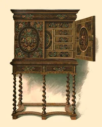 Walnut Cabinet Inlaid with Marquetry